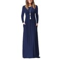 thumbnail image 4 of Vestido maxi ANGGREK Azul violáceo manga larga L, 4 of 6