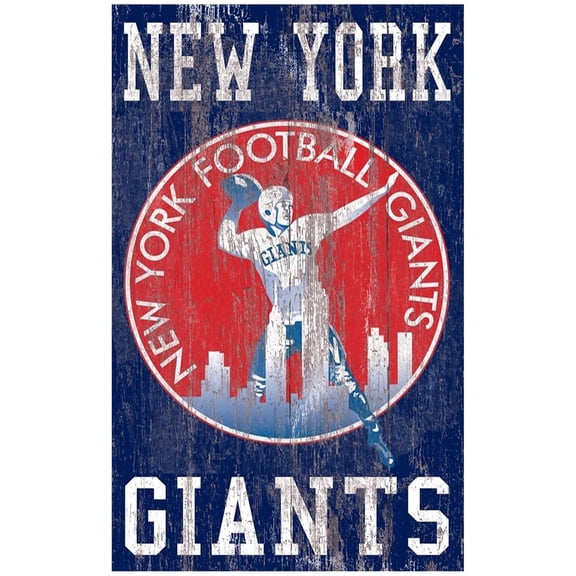 New York Giants 11'' x 19'' Heritage Distressed Logo Sign