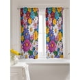 thumbnail image 3 of Colorful Spring Floral Tier Curtains 45 Inch Length,Sheer Curtains for Bedroom Living Room Window Modern Oil Painting Flowers Rod Pocket Drapes Kitchen Curtains Small Half Window 27.5"x45" 2 Panels, 3 of 6