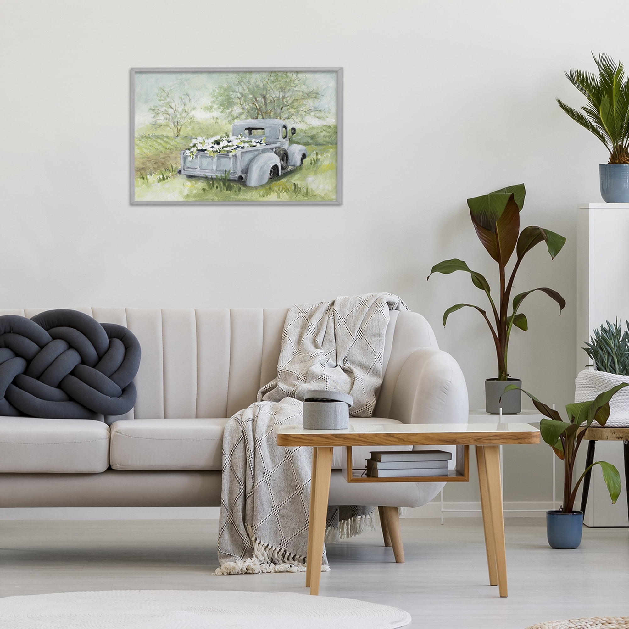 Stupell Industries Vintage Blue Truck Flower Sale Gray Framed Giclee Art, design by Lanie Loreth