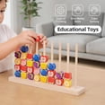 thumbnail image 5 of Wooden Fruit Sorting Stacking Toy for Toddlers, Montessori Color Matching Logic Puzzle with 60 Rings, Fine Motor Skills Educational Game, 2+ Players, 5 of 9