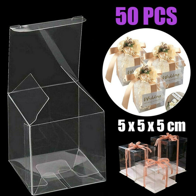 50Pcs Clear Plastic Boxes for Gifts Pvc Packing Box Gift Packaging  Transparenth