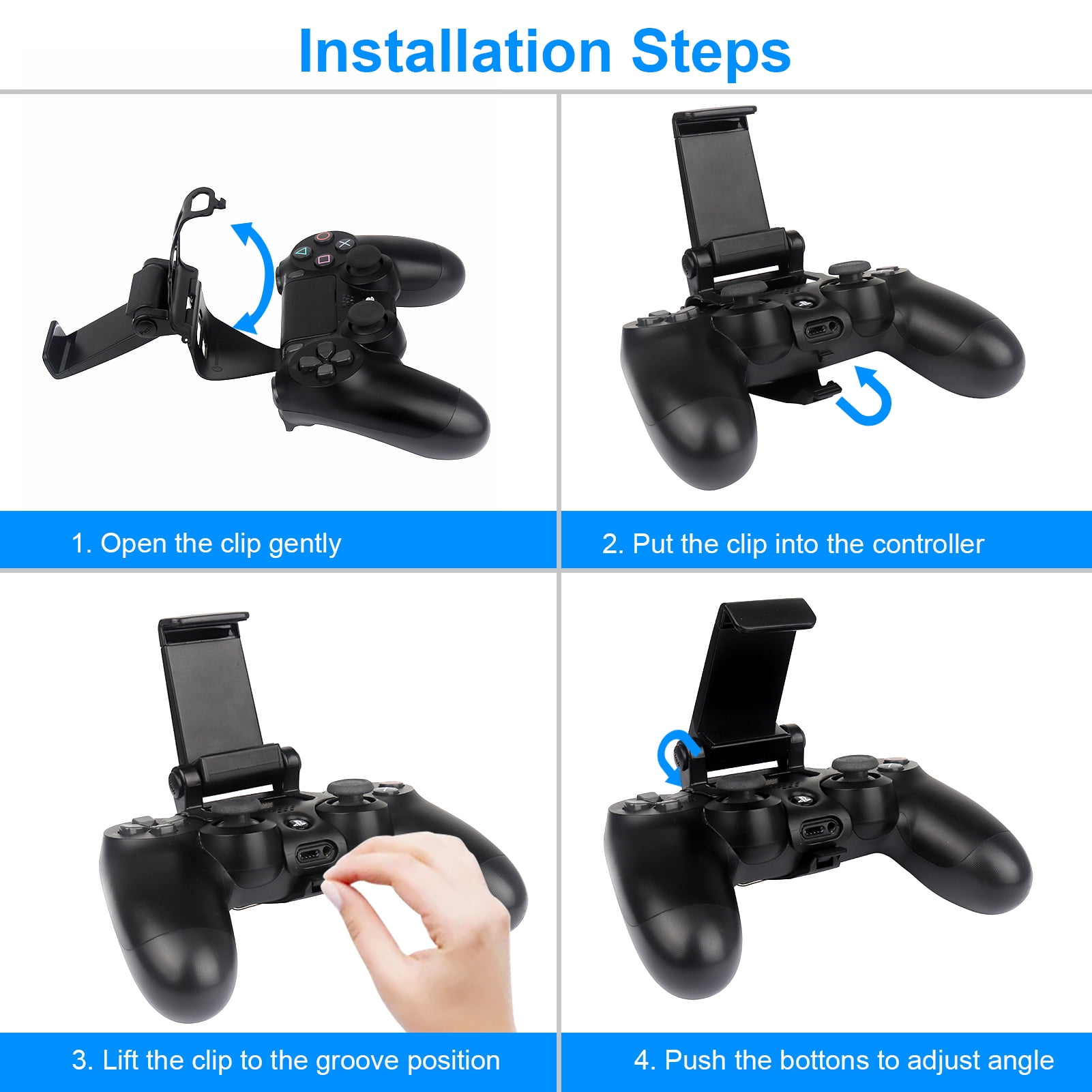 Buy PS4 Controller Phone Clip Mount for Remote Play, Adjustable Mobile ...