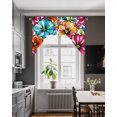 thumbnail image 4 of Bohemia Floral Swag Curtains for Kitchen Summer Abstract Flower Blossom Leaf Watercolor Valances for Windows Rod Pocket Small Window Treatment Short Topper for Cafe Bedroom Bathroom 56x36 Inch, 4 of 6