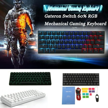 Anne Pro 2 60% NKRO 4.0 Type-C RGB Mechanical Gaming Keyboard [Gateron Brown / Blue / Red (Best Red Switch Mechanical Keyboard)