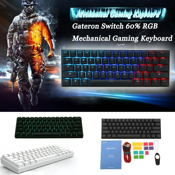 ANNE PRO 2 Gateron Switch 60% RGB Mechanical Gaming Keyboard bluetooth USB  (Brown Blue Red Switch) 