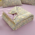 thumbnail image 4 of LHNFT Lightweight Summer Quilt Twin Breathable Soft Cooling Quilt for Bed Sofa Travel Floral Print Machine Washable for All Ages, 59x79 inch, 4 of 7