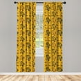 thumbnail image 2 of Ambesonne Western 4-Panel Curtains, Horse Related Items Drawing, 56"x63", Earth Yellow Black and Umber, 2 of 4