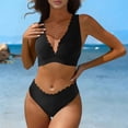 thumbnail image 1 of Tankini para mujer, bikini liso sin espalda, de dos piezas, estilo vendaje, para playa, dos piezas, tankini, 2 piezas, 1 of 9