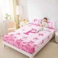 thumbnail image 3 of Erosebridal Girly Pink Bow-tie Bed Sheets, Kawaii Monogrammed P King Sheets, 4pcs, 3 of 5