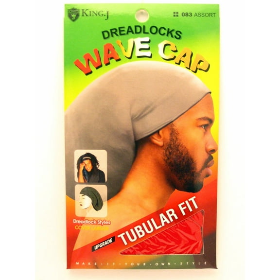 King.J Unisex Adult Tubular Fit Wave Dreadlock Hat Cap - Red