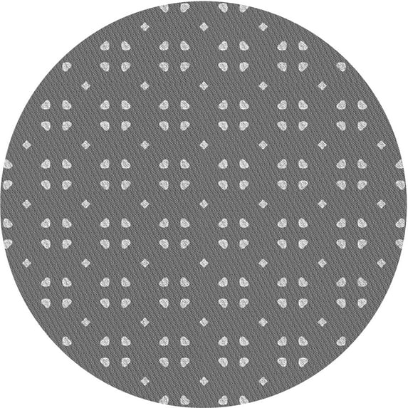 Ahgly Company Indoor Square Patterned Carbon Gray Area Rugs, 3' Square
