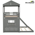 thumbnail image 6 of BELLEMAVE Bunk Beds Twin over Full Size, Playhouse Bunk Bed with Slide, Roof, Window, Ladder and Full-Length Guardrail,House Bunk Beds for Teens(Gray), 6 of 12