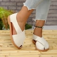 thumbnail image 6 of Viluyesy Women's Flat Sandals, Closed Toe Hollow Up Breathable Wide Width New Style Shallow Casual Shoes White 8.5, 6 of 9