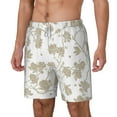 thumbnail image 2 of Balery Vintage Stylized White Color Mens Swim Trunks Swim Shorts for Men Quick Dry Inseam Beach Shorts with Compression Liner Pocket-Medium, 2 of 9