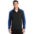 thumbnail image 1 of Chaqueta Soft Shell Active Colorblock de Port Authority®. J718 Negro intenso/ Real real Autoridad Portuaria J718, 1 of 1