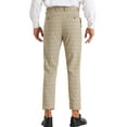 thumbnail image 3 of INSPIRE CHIC Checked Dress Pants for Men's Expandable Waist Pleated Formal Plaid Pants Khaki 30, 3 of 5