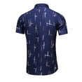 thumbnail image 4 of Mens Polos Shirts Tank Tops Short Sleeve Print Casual Collared Neck Summer Blouse Tees #298 Navy, 4 of 5