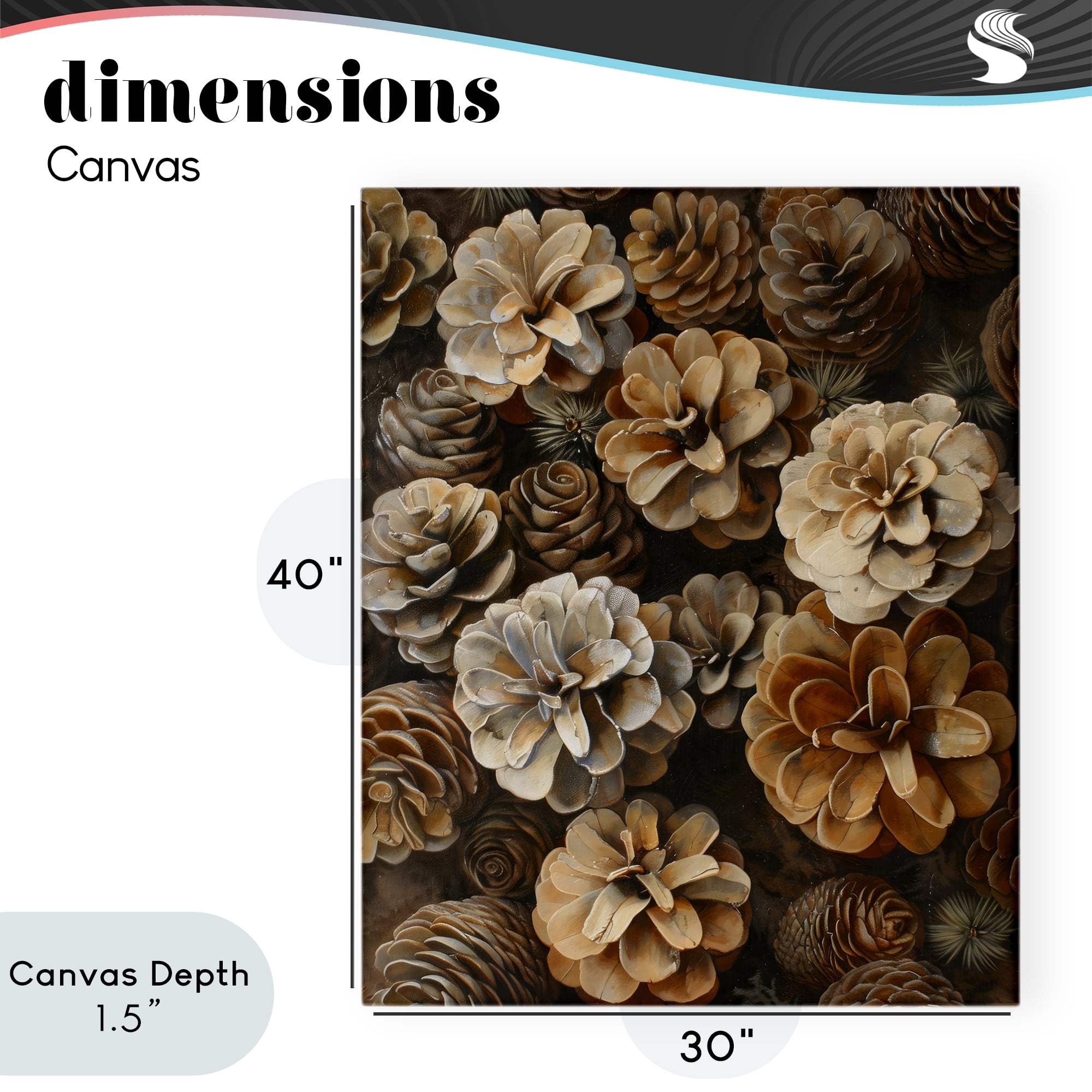 Stupell Industries Pinecone Arrangement Rustic Botanicals Canvas Wall Art, design by Creative Studio