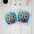 thumbnail image 3 of Hippie Schnauzer Portrait oil painting Watercolor Tie-dye Vintage Cutout Transfer Sticker Miniature Schnauzer Dog Lover Transparent Decal Art Decor - 00015, 3 of 5