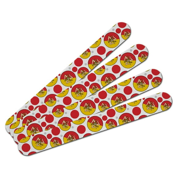 Sicily National Country Flag Double-Sided Nail File Emery Board Set 4 Pack