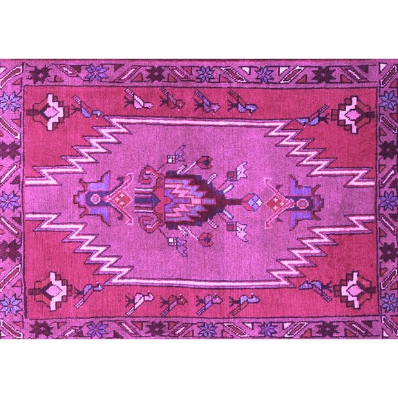Ahgly Company Indoor Rectangle Persian Purple Traditional Area Rugs, 5' x 7'