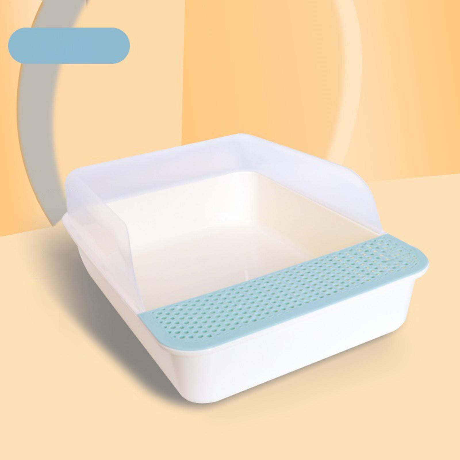 Bvdfgk Open Top Cat Litter Tray Sandbox Semi Enclosed Kitty Litter Box Cat Toilet for Blue Large