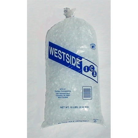 Tucker Ice 10 pounds of bagged ice. Single Bag