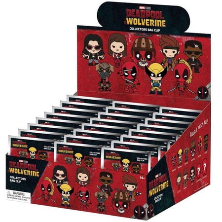 Marvel 3D Figural Foam Bag Clip Deadpool & Wolverine Series 1 Mystery Box (24 Packs)