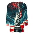 thumbnail image 4 of BLTIBY 2025 Womens Blouse Summer Independence Day Printed Round Neck Short Sleeve Shirts Loose Novelty Graphic T-Shirts Fashion Casual Pullover Tops Multicolor 18 XXL, 4 of 5