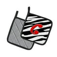 thumbnail image 2 of Carolines Treasures CJ1024-CPTHD Letter C Initial Monogram - Zebra Red Pair of Pot Holders, 7.5HX7.5W, multicolor, 2 of 2