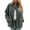 Gray, variant on Women's Fleece Jacket Full Zip Casual Plus Size Warm Winter Coats Long Sleeve Trendy Fluffy Sherpa Jacket Outerwear (Black,L)