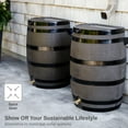 thumbnail image 6 of RTS Home Accents Polyethylene 50 Gallon Flat Back Brass Spigot Rain Barrel, Woodgrain with Black Stripes Color, 6 of 8