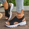 thumbnail image 5 of Dakaela Womens Walking Sandals Arch Support Platform Orthotic Slingback Summer Shoes Plantar Fasciitis Casual Open Toe Sport Sandal Black Size 6.5, 5 of 9