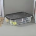 thumbnail image 6 of Sterilite Stackable Storage Bin, 40 Quart Durable Clear Plastic Underbed Storage Container with Latch Lid, Dark Gray, 6 of 15