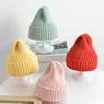 thumbnail image 2 of GROFRY Ribbed Thickened Ear Baby Beanie Winter Children Candy Colored Warm Knitted Hat Photography Props, 2 of 8