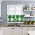thumbnail image 6 of Happy St. Kitchen Curtains and Valances Set, Patrick's Day Green White Buffalo Check Plaid Rod Pocket Window Valance 18 Inch Window Curtain Panels for Living Room Bedroom Laundry, 27.5x36in, 3 Pieces, 6 of 7