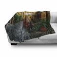 thumbnail image 3 of City Old Houses Soft Flannel Fleece Throw Blanket, Old Street in Trastevere in Rome Italy with a Cozy Ambiance and a Cafe, Cozy Plush for Indoor and Outdoor Use, 50" x 70", Multicolor, by Ambesonne, 3 of 6