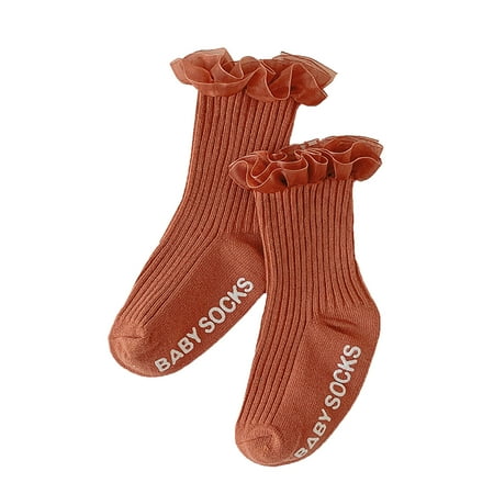 

Fashion Socks For Children Toddler Girls Children S Socks Girls Spring Autumn Winter Baby Solid Color Lace Princess Mid Calf Socks