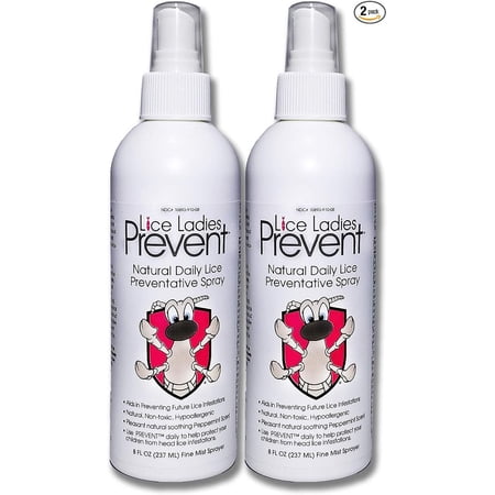 Lice Ladies Prevent Spray: Kid-Safe, Natural Lice Prevention Kit with Soothing Peppermint Aroma, No Hair Damage, 2 Piece