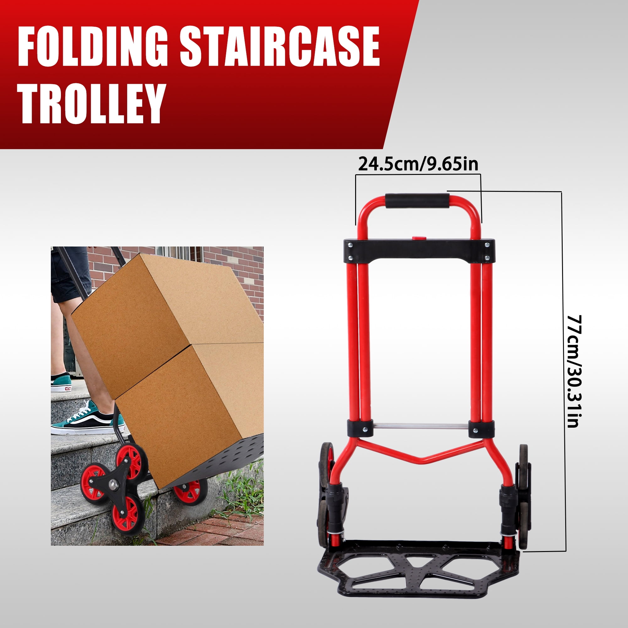LABLT Stair Climber Hand Truck Dolly Black 330 lb Carbon Steel Stair Climbing Hand Truck