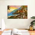 thumbnail image 3 of Elephant Stock Romantic Island Sunset Wall Art - Horizontal Canvas Wall Art - Living Room Wall Decor - Beach Canvas - Green And Yellow Decor By Dominic Davison - 12" x 8", 3 of 8