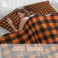 thumbnail image 4 of 3 Piece Black Orange Plaid Duvet Cover Set Full Size, Microfiber Comforter/Quilt Cover with Corner Ties and 2 Pillowcases, Farmhouse Buffalo Check Gingham All Season Soft Bedding with Zipper Closure, 4 of 8