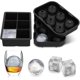 thumbnail image 1 of Bandejas grandes para cubitos de hielo, máquina para hacer bolas de hielo con tapas combinadas (juego de 2), esfera de silicona y moldes cuadrados flexibles para cubitos de hielo para cóctel, 1 of 5