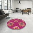 thumbnail image 3 of Ahgly Company Indoor Square Patterned Dark Pink Novelty Area Rugs, 6' Square, 3 of 6