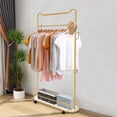 thumbnail image 2 of Wildnix Stylish Cat Ear Coat Rack with Cactus Hooks, Gold Color, Free Standing Clothes Hanger with 4&nbsp; Wheels for Easy Mobility, 2 of 6