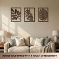 thumbnail image 2 of Large - Tree Leaves Unframed Walnut Wooden Wall Sculptures, Set of 3 Home Decor Accent, 2 of 8