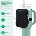thumbnail image 3 of Water Tumbler Pouch Carrier Holder Bag, Storage Sleeve Handheld, Gym Accessories for Men Women,Running Water Bottle Bag with Adjustable Strap Black, 3 of 12