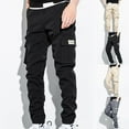 thumbnail image 7 of Moxiu Men's Casual Cargo Pants Elastic Waist Tapered Pants Big and Tall Streetwear Joggers Hiking Pants with Multi Pockets Khaki,XXXL, 7 of 7