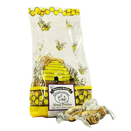 Queen Bee Gardens Natural Honey Caramel Pralines Candy Chews – 5.87 oz – Almond Coconut